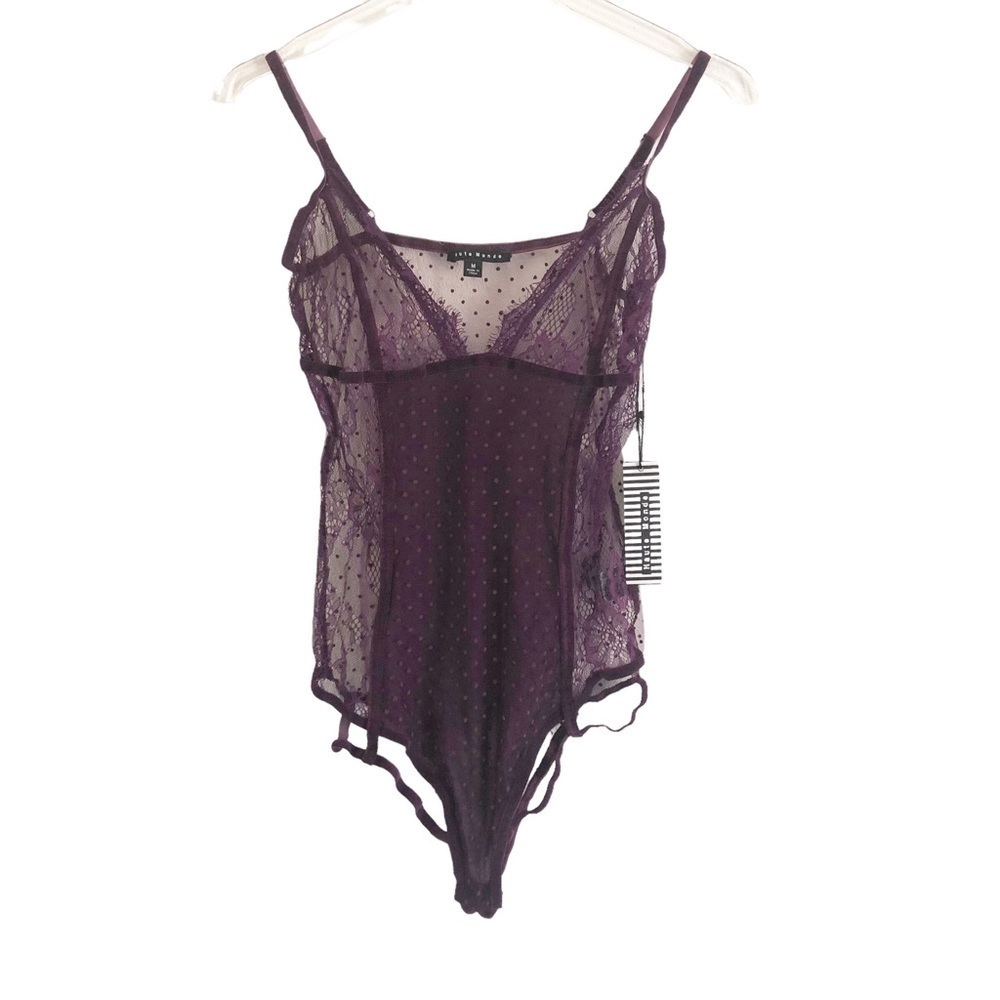 Haute Monde Sheer Swiss Dot Bodysuit Size Medium